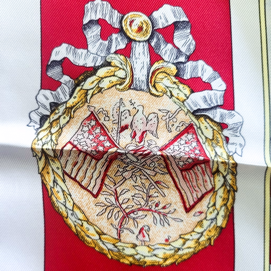 Close up of the Marquis de Lafayette Hermès carré